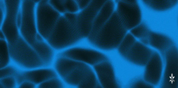 Hintergrund Mit Konvexen Formen Gitteroberfläche Mit Wellen Und Spiegelungen Dynamische — Stockvektor