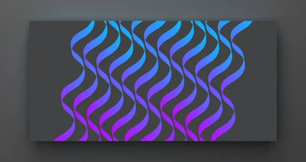 波状に湾曲したリボンを持つ抽象動的テンプレート 現代的なカバーデザイン 3Dベクトル図 — ストックベクタ