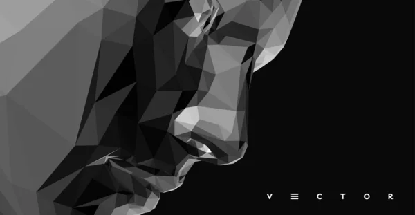 Vue Face Est Temps Réfléchir Réfléchis Peu Tête Humaine Polygonale — Image vectorielle