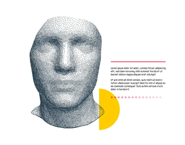 Noktalardan Oluşan Bir Yüz Şekli Yüz Tanıma Simsiz Sosyal Maskeleme — Stok Vektör