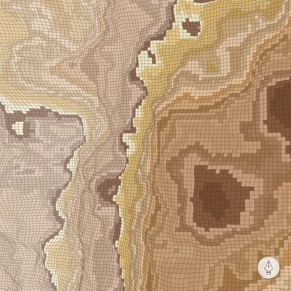 Fondo abstracto del paisaje. Mosaico. 3d tecnología vector illu — Archivo Imágenes Vectoriales