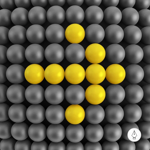 矢印。ボール技術の背景を抽象化します。3 d ベクトル光を示す — ストックベクタ