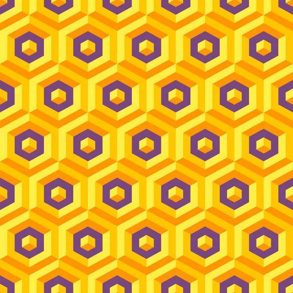 Textura 3d abstrata sem costura com elementos hexagonais. Vector doente — Vetor de Stock