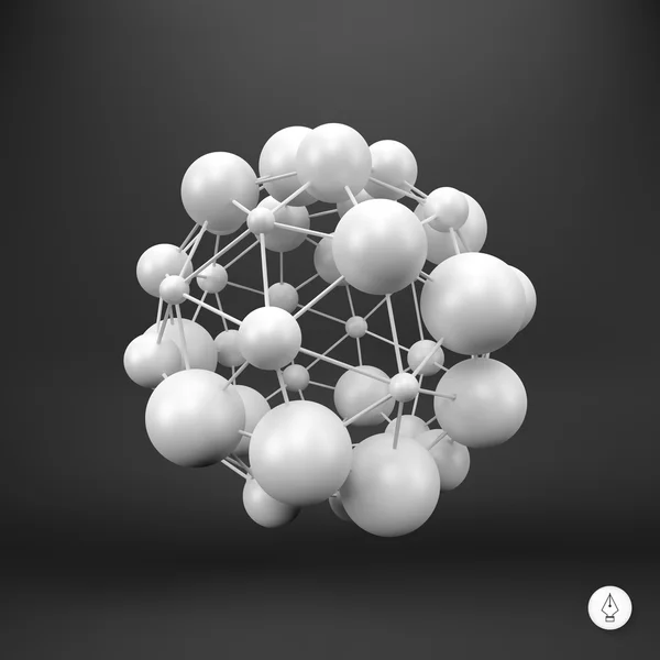 3 차원 분자 구조 배경입니다. 그래픽 디자인. — 스톡 벡터
