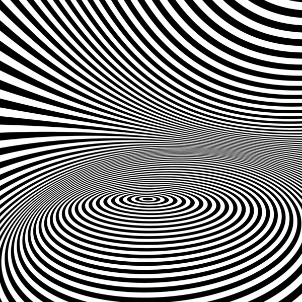 Modèle avec illusion d'optique. Fond noir et blanc . — Image vectorielle