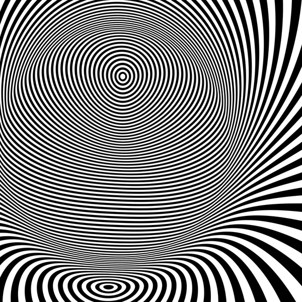 Pattern with optical illusion. Black and white background. — Stock Vector