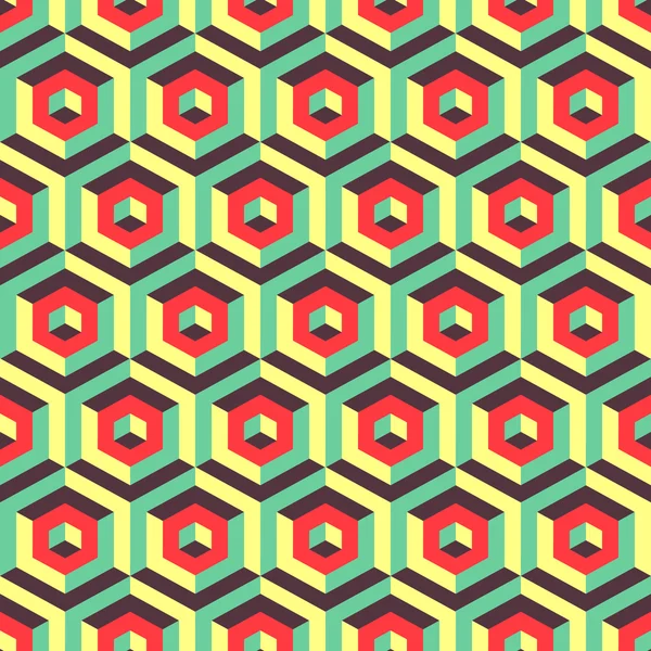 Fondo abstracto 3d sin costuras con elementos hexagonales . — Archivo Imágenes Vectoriales