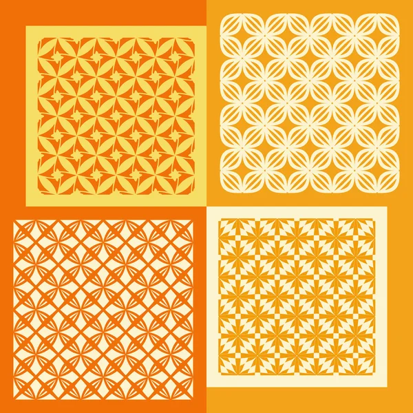 Conjunto de quatro padrões sem costura. Ornamentos geométricos vintage . — Vetor de Stock