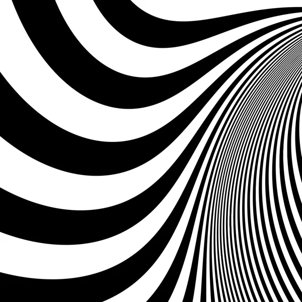 Patrón con ilusión óptica. Fondo blanco y negro . — Vector de stock