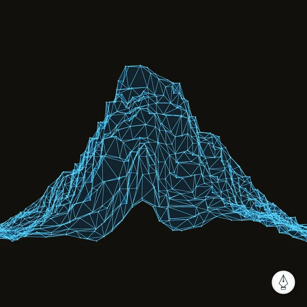 Fondo abstracto del paisaje. Rejilla ciberespacial . — Archivo Imágenes Vectoriales