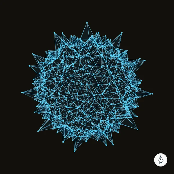 3D-Kugel mit Stacheln. abstraktes geometrisches Objekt. — Stockvektor