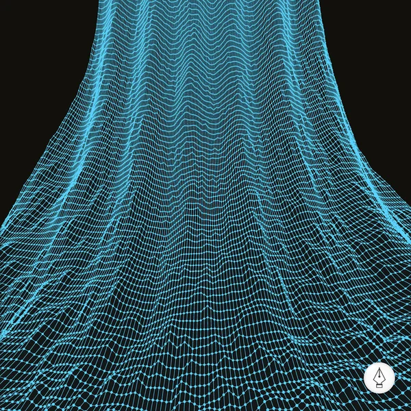 ネットワーク抽象的な背景。3 d 技術のベクトル図. — ストックベクタ