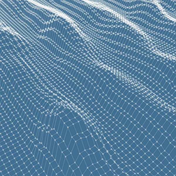抽象的网格背景。水表面。矢量图. — 图库矢量图片