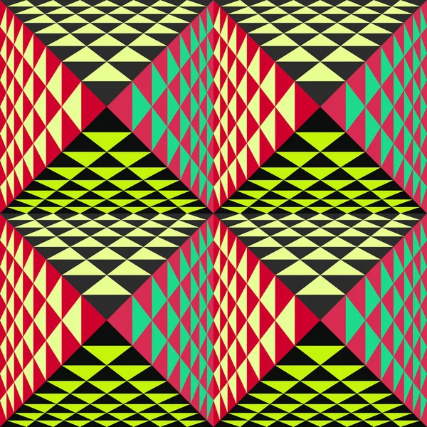Fondo geométrico abstracto con pirámides. Patrón sin costura . — Vector de stock