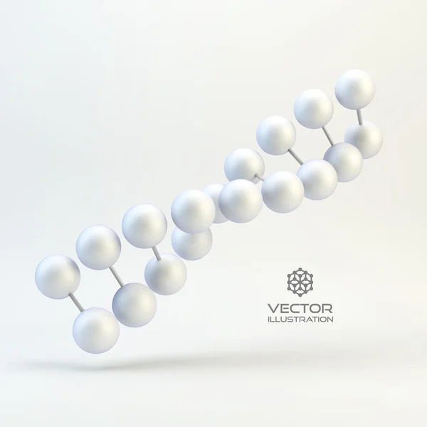 Vectorillustratie van dna-structuur in 3d. Met plaats voor tekst. — Stockvector