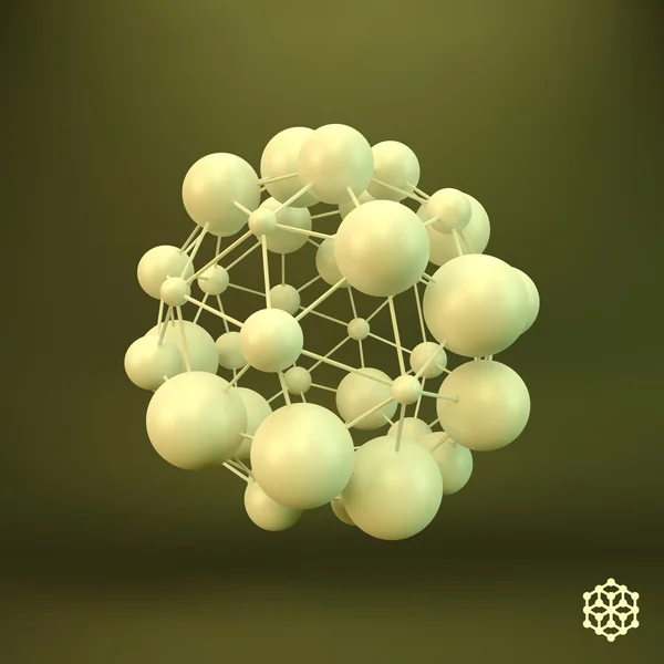 3 डी अणु संरचना पृष्ठभूमि। ग्राफिक डिजाइन . — स्टॉक वेक्टर