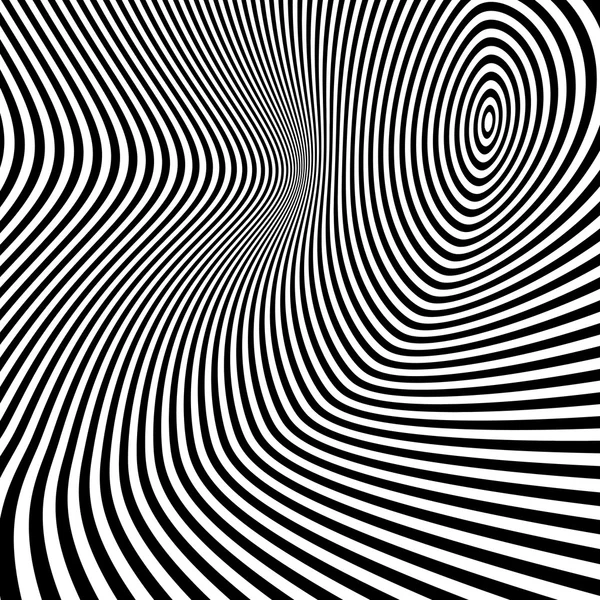 Modèle avec illusion d'optique. Fond noir et blanc . — Image vectorielle