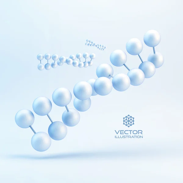 Illustration vectorielle de la structure de l'ADN en 3D. Avec place pour le texte . — Image vectorielle