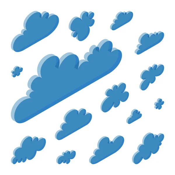 Cloud shapes collection. 3d vector illustration. — Stock Vector