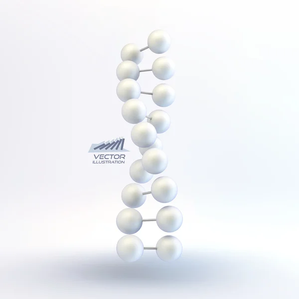 Vektorillustration der DNA-Struktur in 3D. mit Platz für Text. — Stockvektor