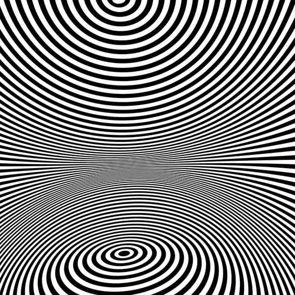 Patroon met optische illusie. zwarte en witte achtergrond. — Stockvector