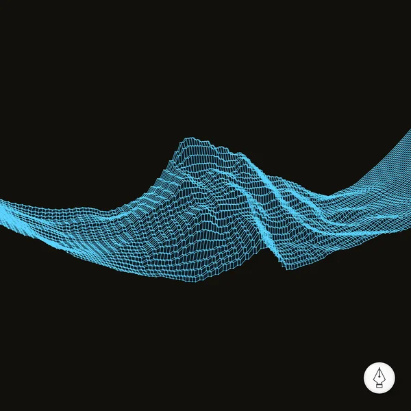抽象的なベクトルの風景の背景。3 d 技術のベクトル illus — ストックベクタ