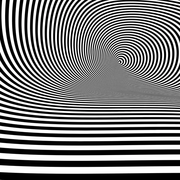 Pattern with optical illusion. Black and white background. — Stock Vector