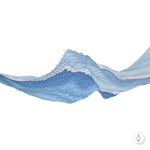 Abstrakter Hintergrund mit Wellen. Mosaik. 3D-Vektor-Illustration. — Stockvektor