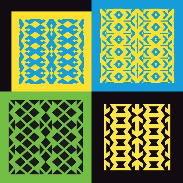 4 つのシームレスなパターンのセットです。ヴィンテージの幾何学的な装飾品. — ストックベクタ