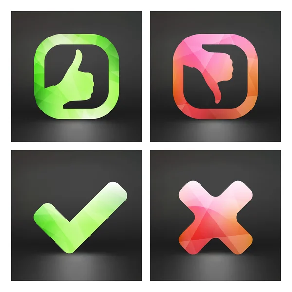 Approved and rejected icons. Vector set. — Stock Vector