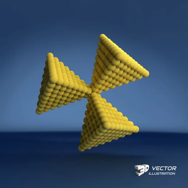 Pyramide der Kugeln. 3D-Vektor-Illustration. — Stockvektor