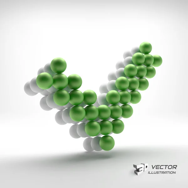 Ok-Zeichen. Webdesign-Element. 3D-Vektor-Illustration. — Stockvektor