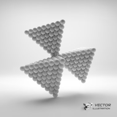 Pyramid of balls. 3d vector illustration.  clipart