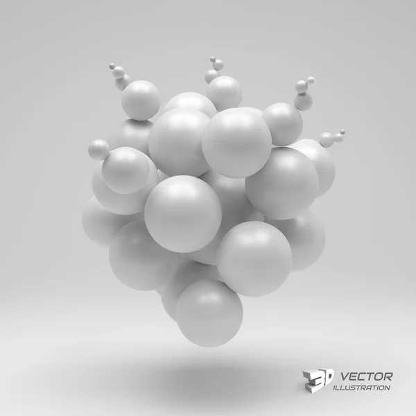 Esferas abstractas 3d. Ilustración vectorial . — Vector de stock