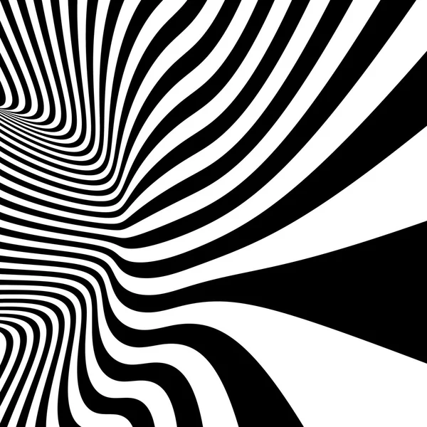 Modèle avec illusion d'optique. Fond noir et blanc . — Image vectorielle