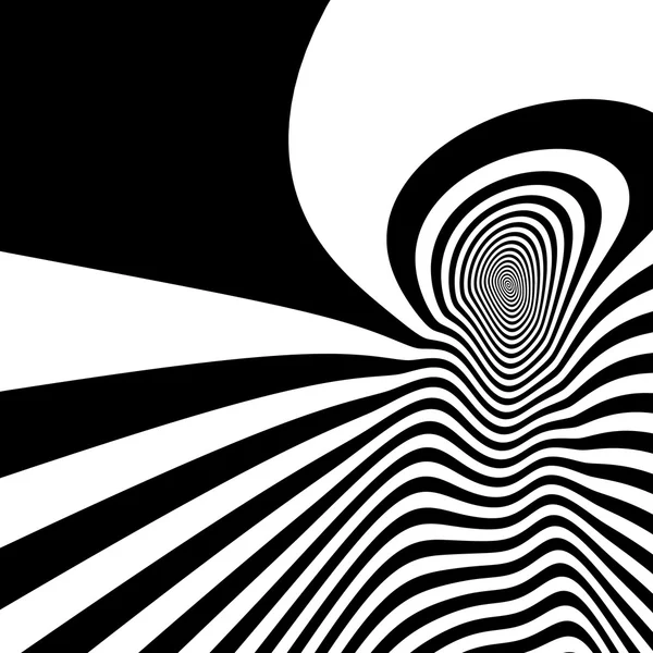 Modèle avec illusion d'optique. Fond noir et blanc . — Image vectorielle