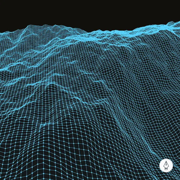 グリッドの背景を抽象化します。水面。ベクトル図. — ストックベクタ