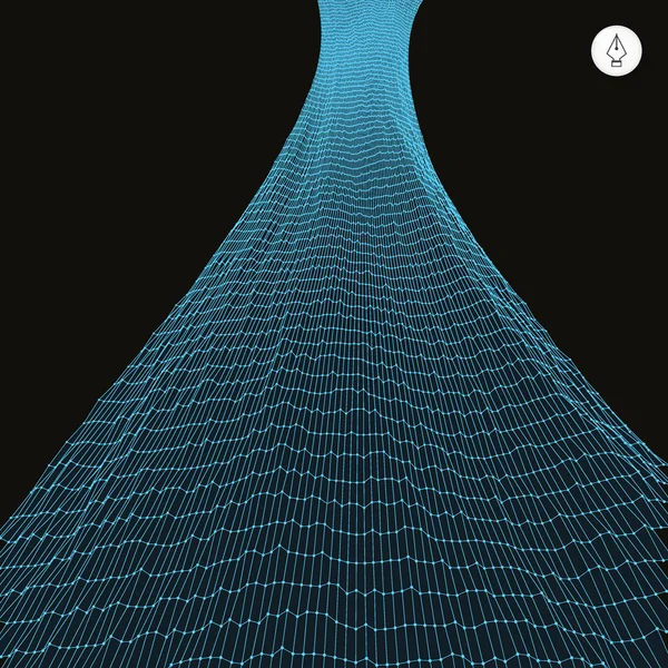 ネットワーク抽象的な背景。3 d 技術のベクトル図. — ストックベクタ