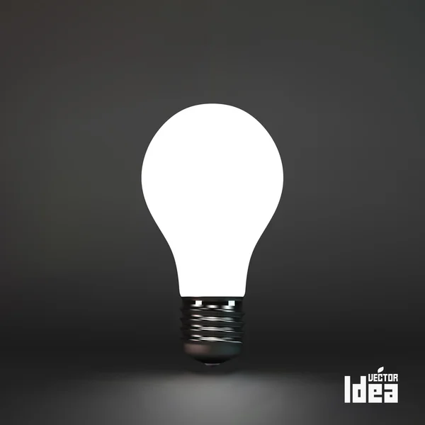 Glühbirne Idee Symbol. 3D-Vektor-Illustration. — Stockvektor