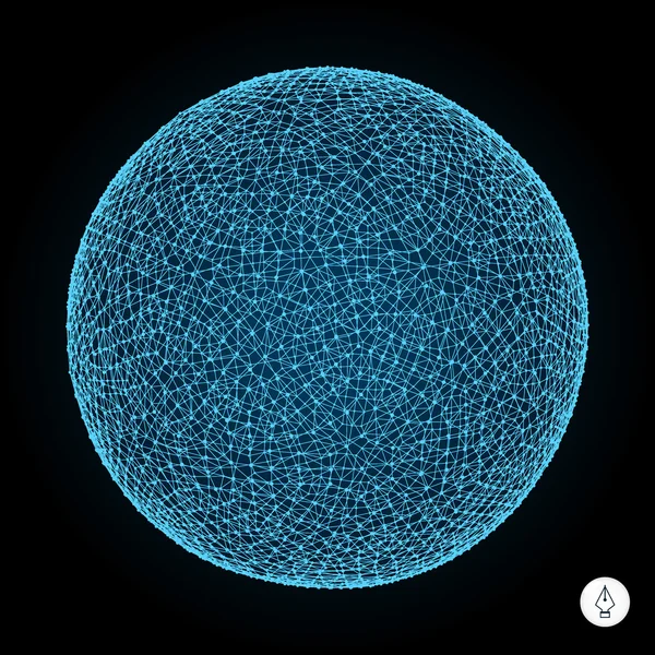 Esfera 3d. Conexiones digitales globales. Concepto tecnológico . — Archivo Imágenes Vectoriales