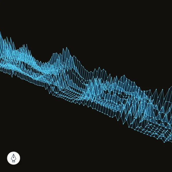 Rete sfondo astratto. Illustrazione vettoriale tecnologia 3d . — Vettoriale Stock