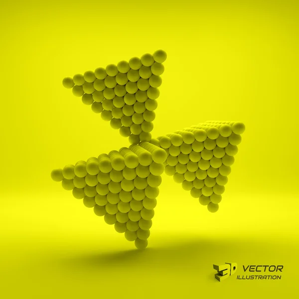 Pirámide de bolas. 3d vector ilustración . — Vector de stock