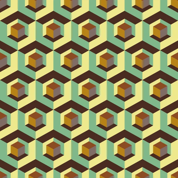 3d 无缝抽象与六角形元素. — 图库矢量图片