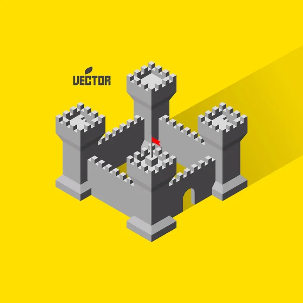 Vár. középkori erőd védelmi tornyok. — Stock Vector