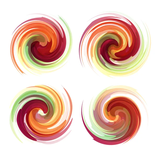 Ensemble d'icônes abstraites colorées. Illustration dynamique du flux . — Image vectorielle