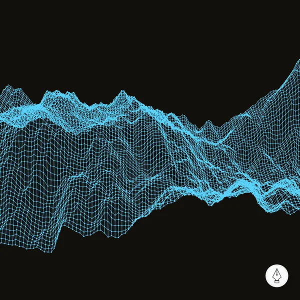 网络抽象背景。3d 技术矢量图. — 图库矢量图片