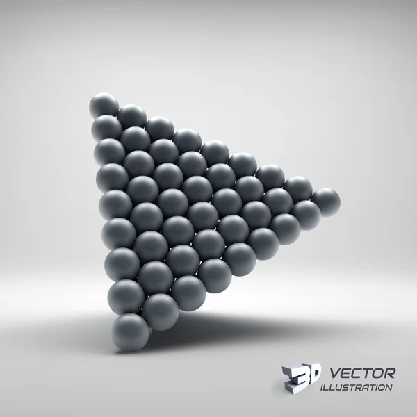 Pirámide de bolas. 3d vector ilustración . — Vector de stock