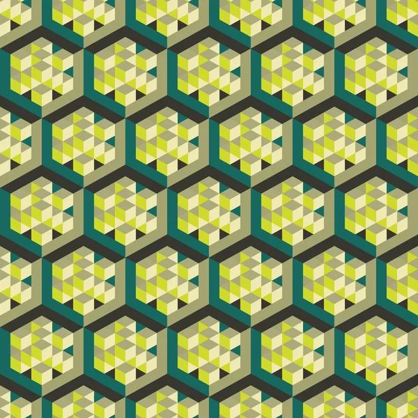 Abstrakt geometriskt 3d bakgrund. Seamless mönster. mosaik. — Stock vektor