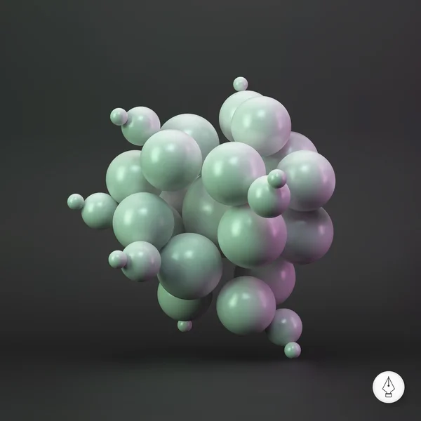 Esferas abstractas 3d. Ilustración vectorial . — Archivo Imágenes Vectoriales