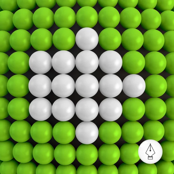 Arrow. Abstract technology background with balls. — Stock Vector